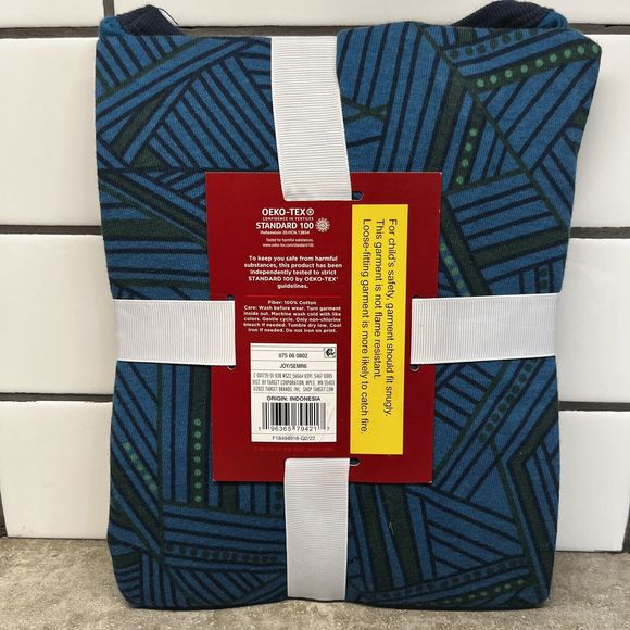 Kids Matching Family 2 piece Pajama Set - Wondershop™ Blue Size 10 Black Joy - Picture 5 of 6